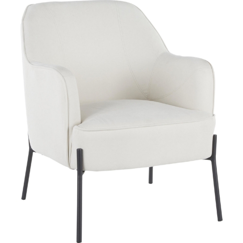 Daniella Accent Chair in Cream Fabric & Black Metal